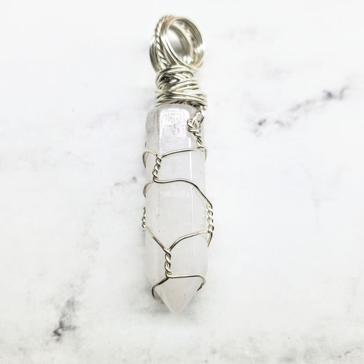 AMD1169-AMD1169-2-AMD1169-3-AMD1169-4-AMD1169-5 Sterling Silver Messy Wire Wrap Gemstone Pointed Crystal Pendant - Pendant - Alexa Martha Designs   962046525487
