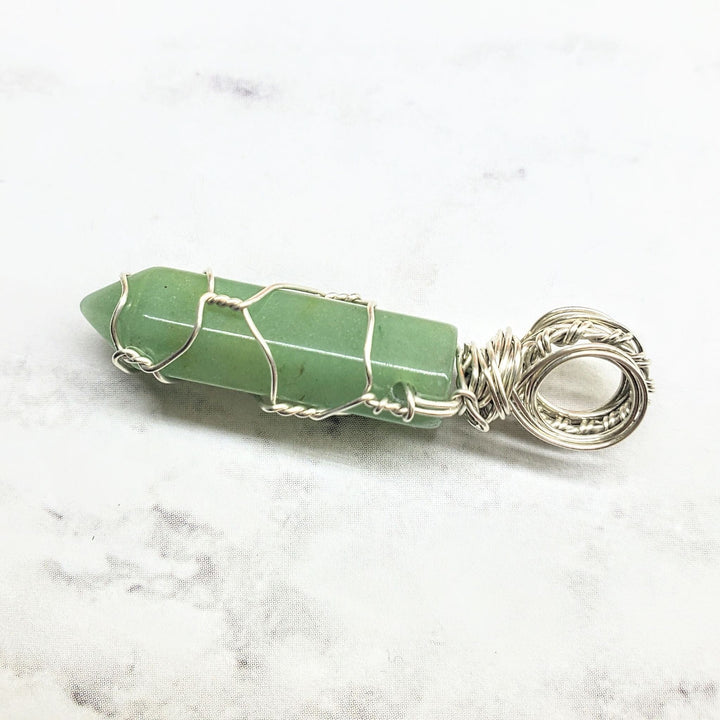 AMD1169-AMD1169-2-AMD1169-3-AMD1169-4-AMD1169-5 Sterling Silver Messy Wire Wrap Gemstone Pointed Crystal Pendant - Pendant - Alexa Martha Designs   962046525487