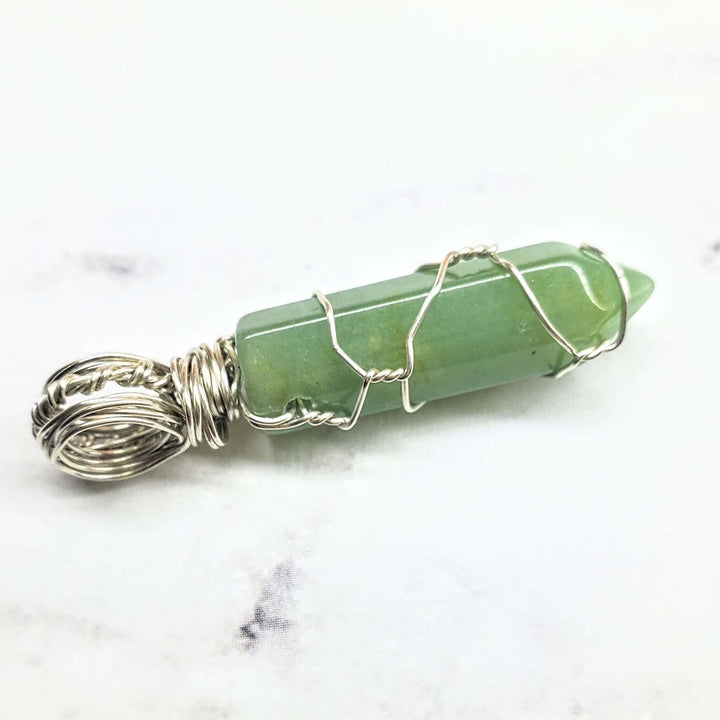 AMD1169-AMD1169-2-AMD1169-3-AMD1169-4-AMD1169-5 Sterling Silver Messy Wire Wrap Gemstone Pointed Crystal Pendant - Pendant - Alexa Martha Designs   962046525487