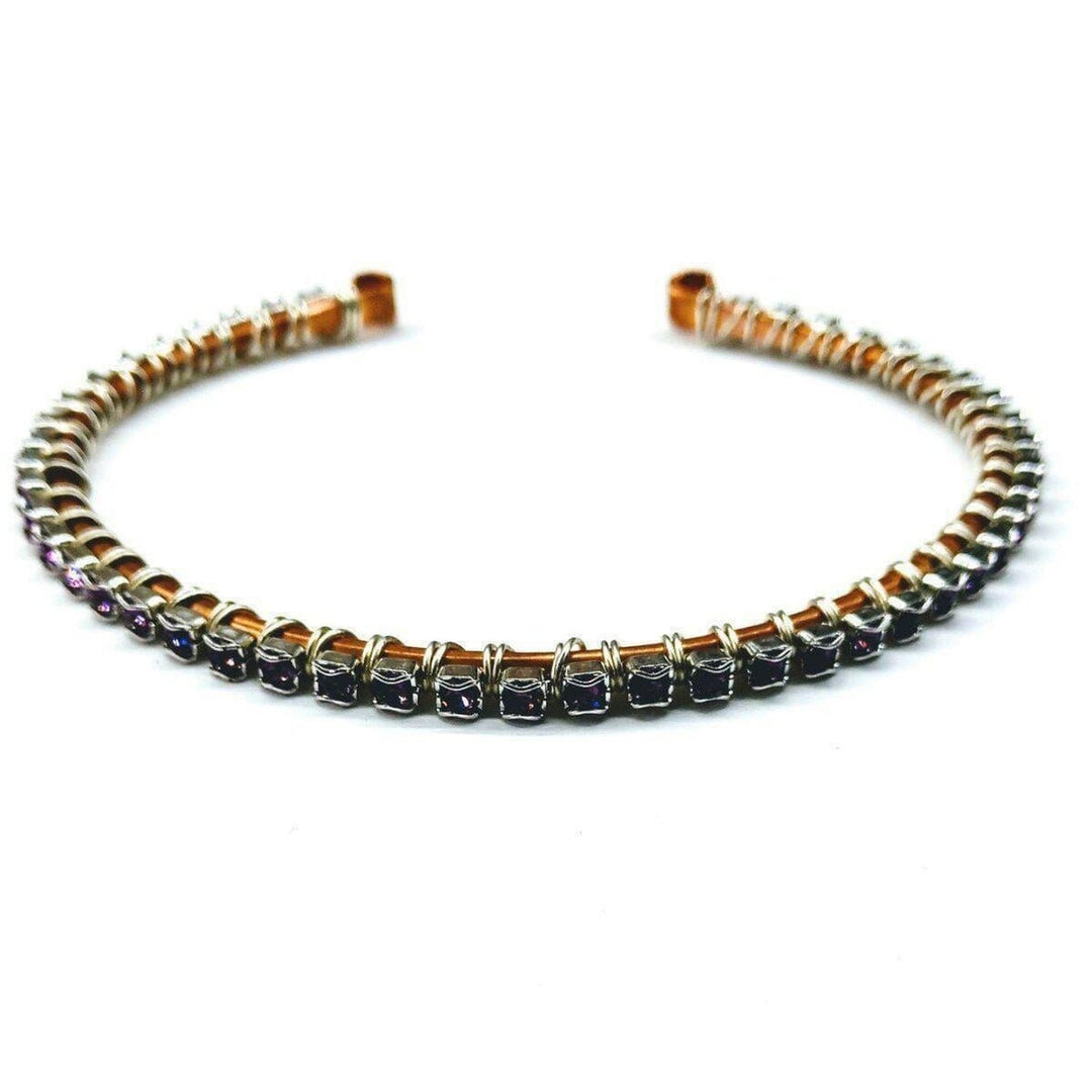 AMD1172-AMD1172-2-AMD1172-3 Wire Wrapped Amethyst Crystal Tennis Bracelet Bangle - Bracelet - Alexa Martha Designs   9707366340
