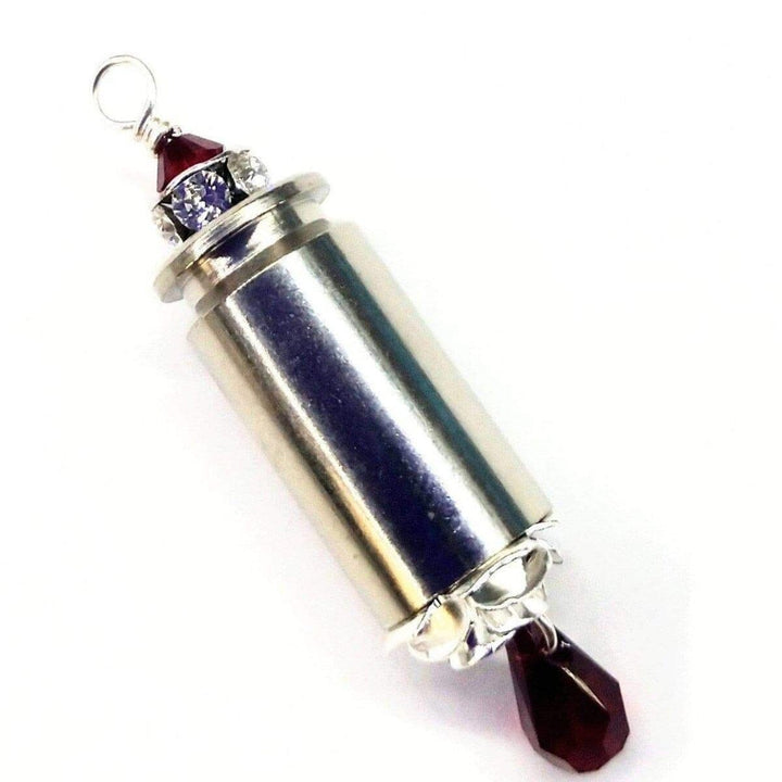AMD1173-AMD1173-2-AMD1173-3-AMD1173-4 Vintage Style Pink Crystal Drop Silver Bullet Necklace - Necklace - Alexa Martha Designs   964193583151
