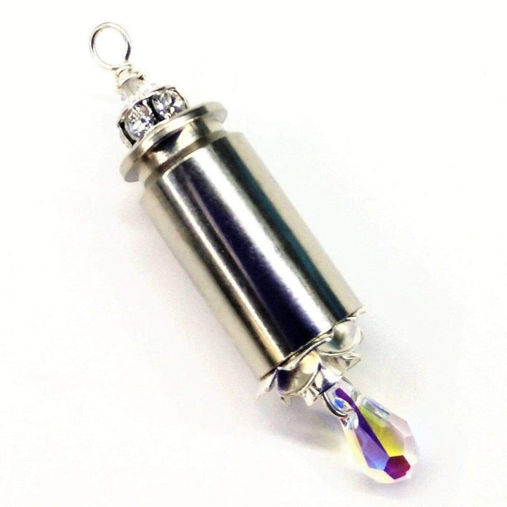 AMD1173-AMD1173-2-AMD1173-3-AMD1173-4 Vintage Style Pink Crystal Drop Silver Bullet Necklace - Necklace - Alexa Martha Designs   964193583151
