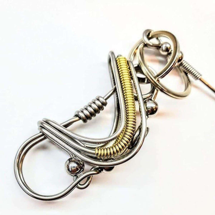 AMD1187 Wire Coiled Birdie Keychain For Him - Limited Edition - Key Chain - Alexa Martha Designs   4296204877871