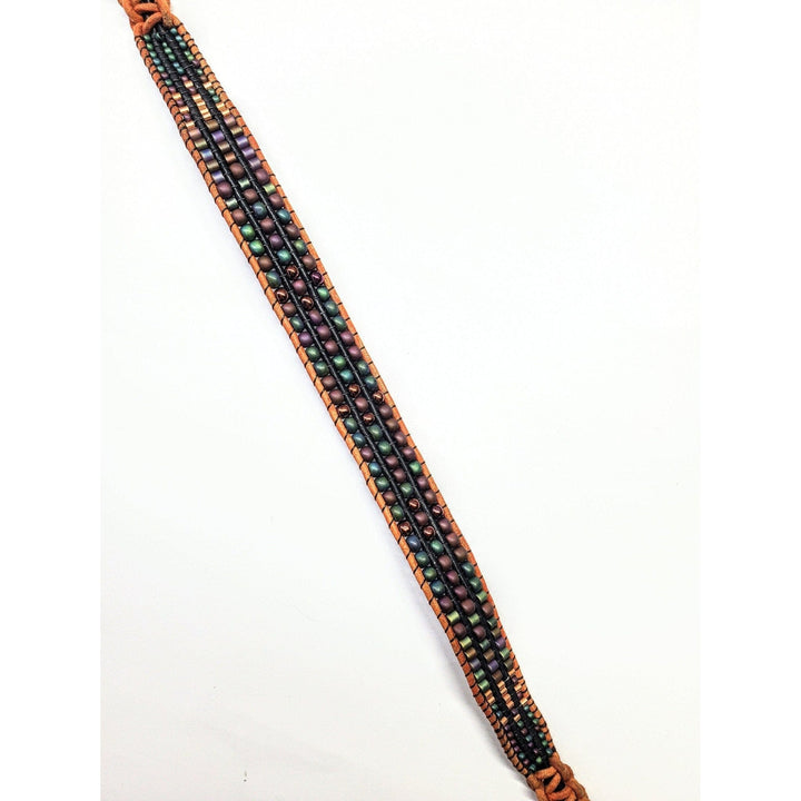 AMD1190-AMD1190-2 X-Large Men's Leather Intricate Bead Work Tree Of Life Button Bracelet - Bracelet - Alexa Martha Designs   985877938223