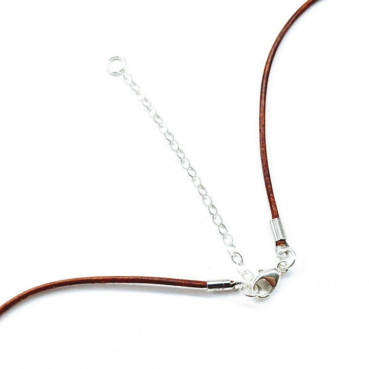 AMD1195 Silver Green Blue Shell Bead Charm Leather Necklace - Necklace - Alexa Martha Designs   1018710229039