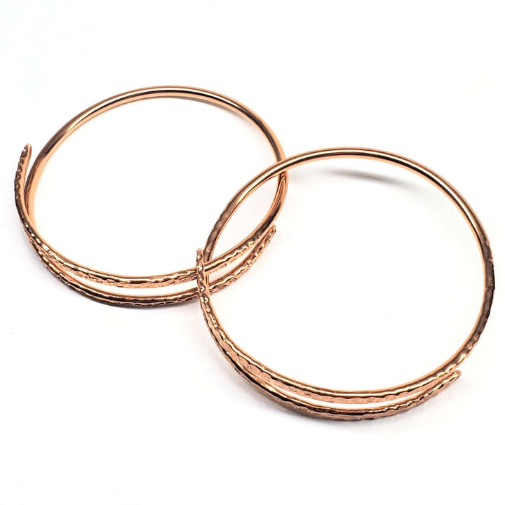 AMD1219 2 Piece Handmade Interlocking Full Overlap Copper Bangle Set - Bracelet - Alexa Martha Designs   7030727245871
