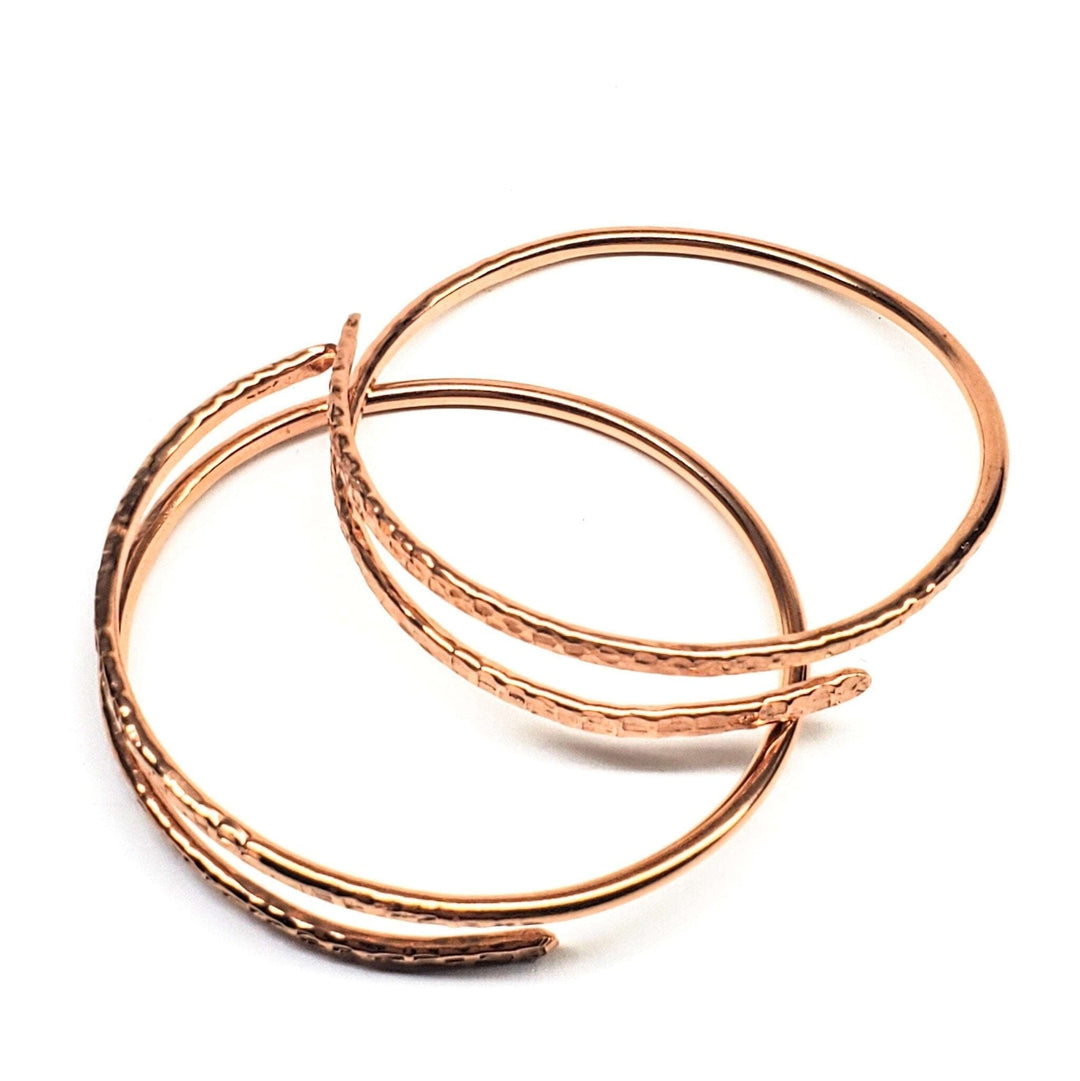 AMD1219 2 Piece Handmade Interlocking Full Overlap Copper Bangle Set - Bracelet - Alexa Martha Designs   7030727245871
