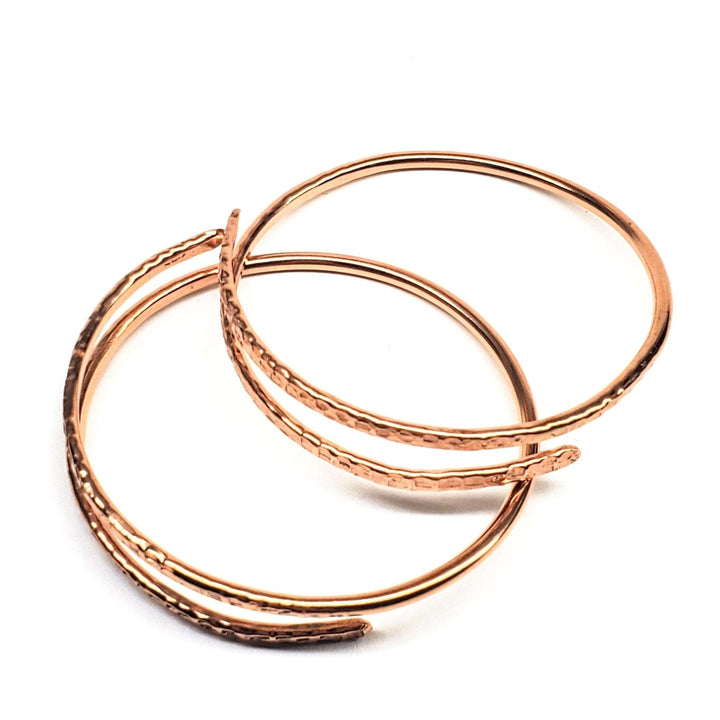 AMD1219 2 Piece Handmade Interlocking Full Overlap Copper Bangle Set - Bracelet - Alexa Martha Designs   7030727245871