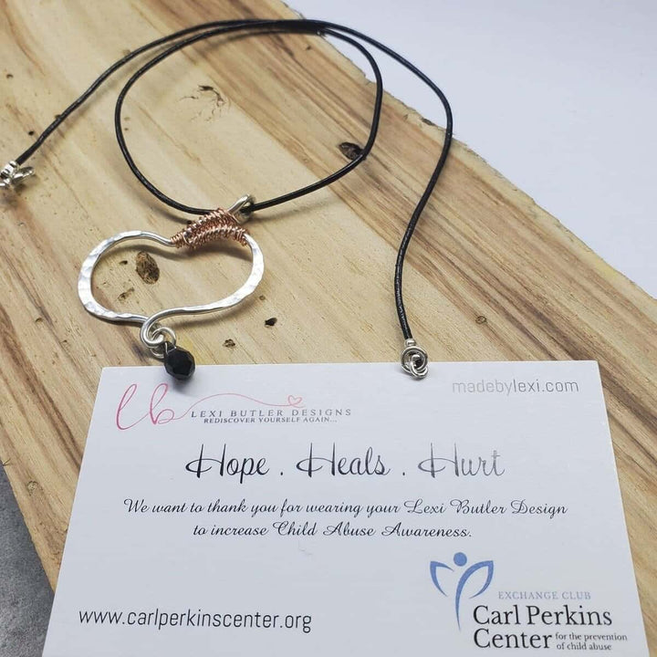 AMD1231-AMD1231-2-AMD1231-3 Silver Butterfly Wing Child Abuse Survivor Awareness Necklace - Necklace - Alexa Martha Designs   4713537830959