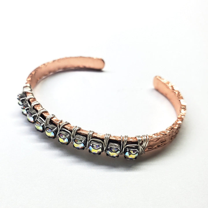 AMD1232-AMD1232-2-AMD1232-3 Set of Glamorously Wrapped Hammered Rhinestone Crystal Bling Bangles - Bracelet - Alexa Martha Designs   7010332344367