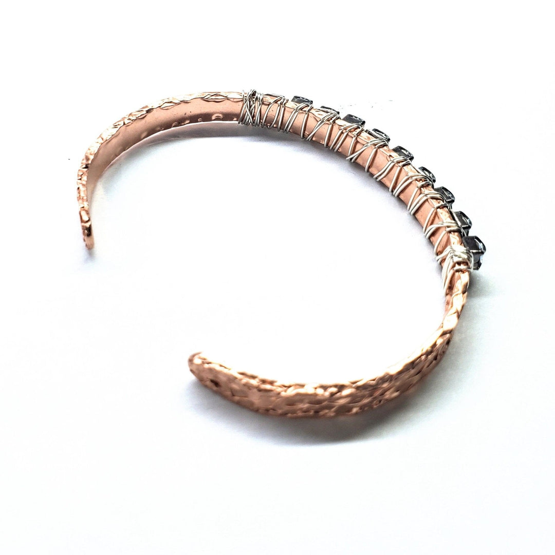 AMD1232-AMD1232-2-AMD1232-3 Set of Glamorously Wrapped Hammered Rhinestone Crystal Bling Bangles - Bracelet - Alexa Martha Designs   7010332344367