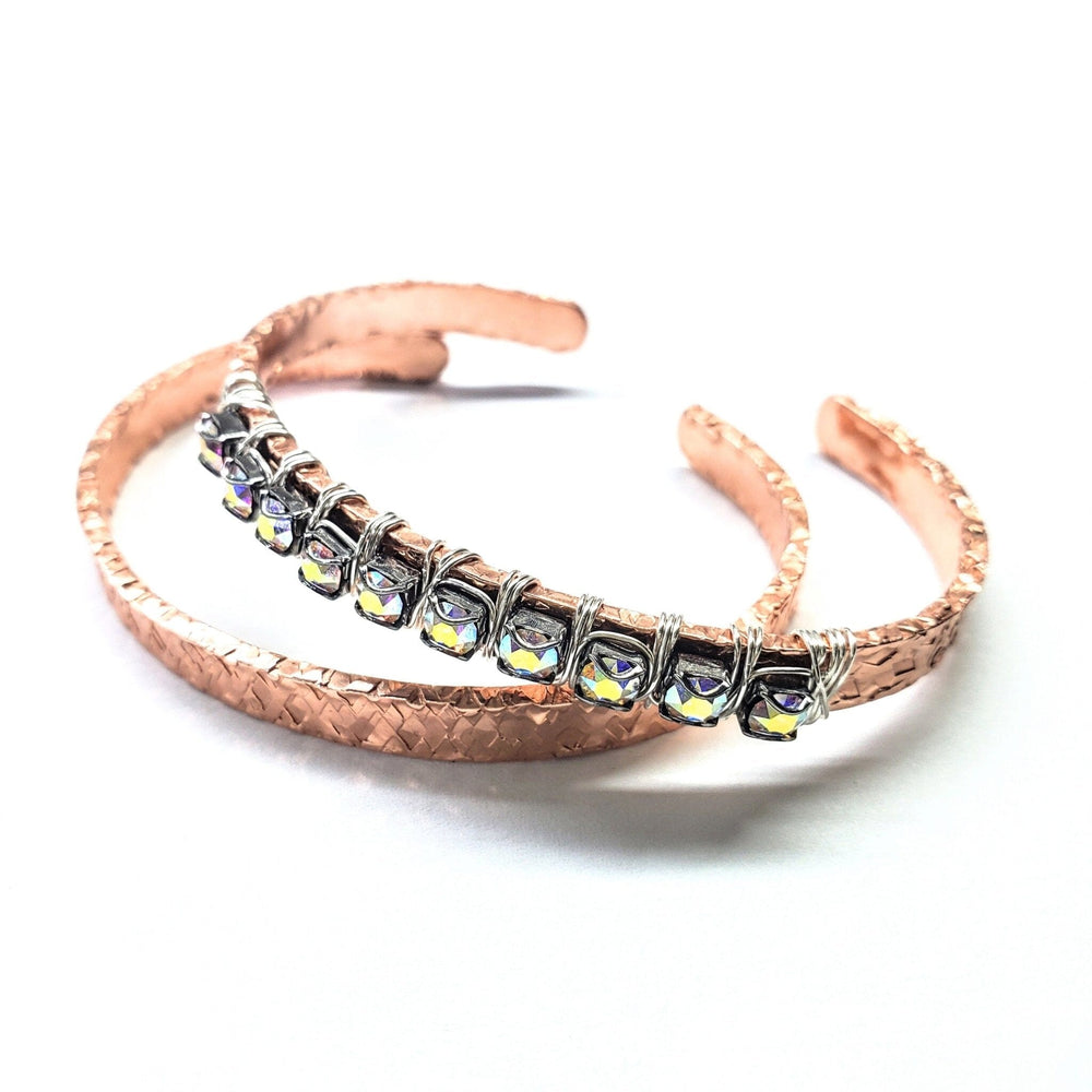 AMD1232-AMD1232-2-AMD1232-3 Set of Glamorously Wrapped Hammered Rhinestone Crystal Bling Bangles - Bracelet - Alexa Martha Designs   7010332344367