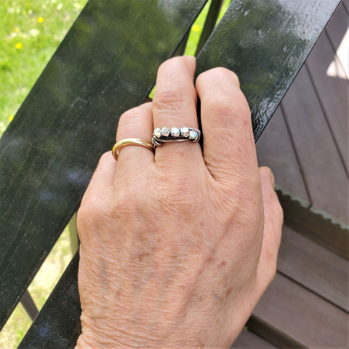AMD1247-AMD1247-2-AMD1247-3 Wire Wrapped Antiqued  Silver Super Sparkly Multi Band Bling Ring - Ring - Alexa Martha Designs   8333285228848