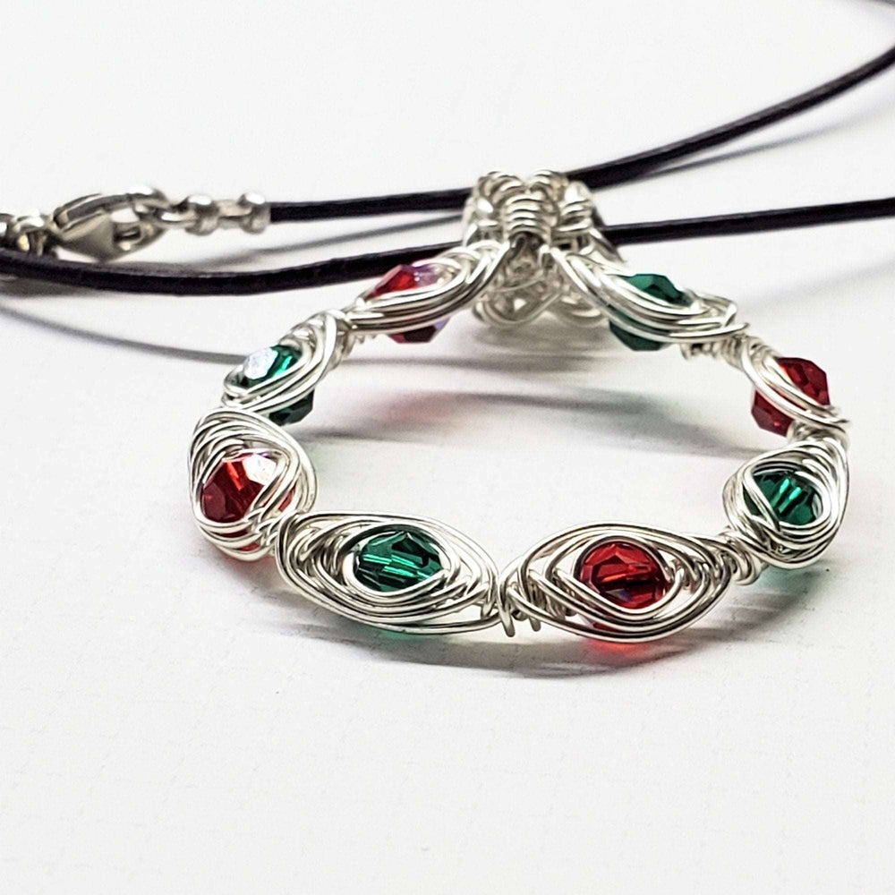 AMD1155-AMD1155-2 Limited Edition of 9 Christmas Holiday Wreath Necklaces - Necklaces - Alexa Martha Designs   6792884387887