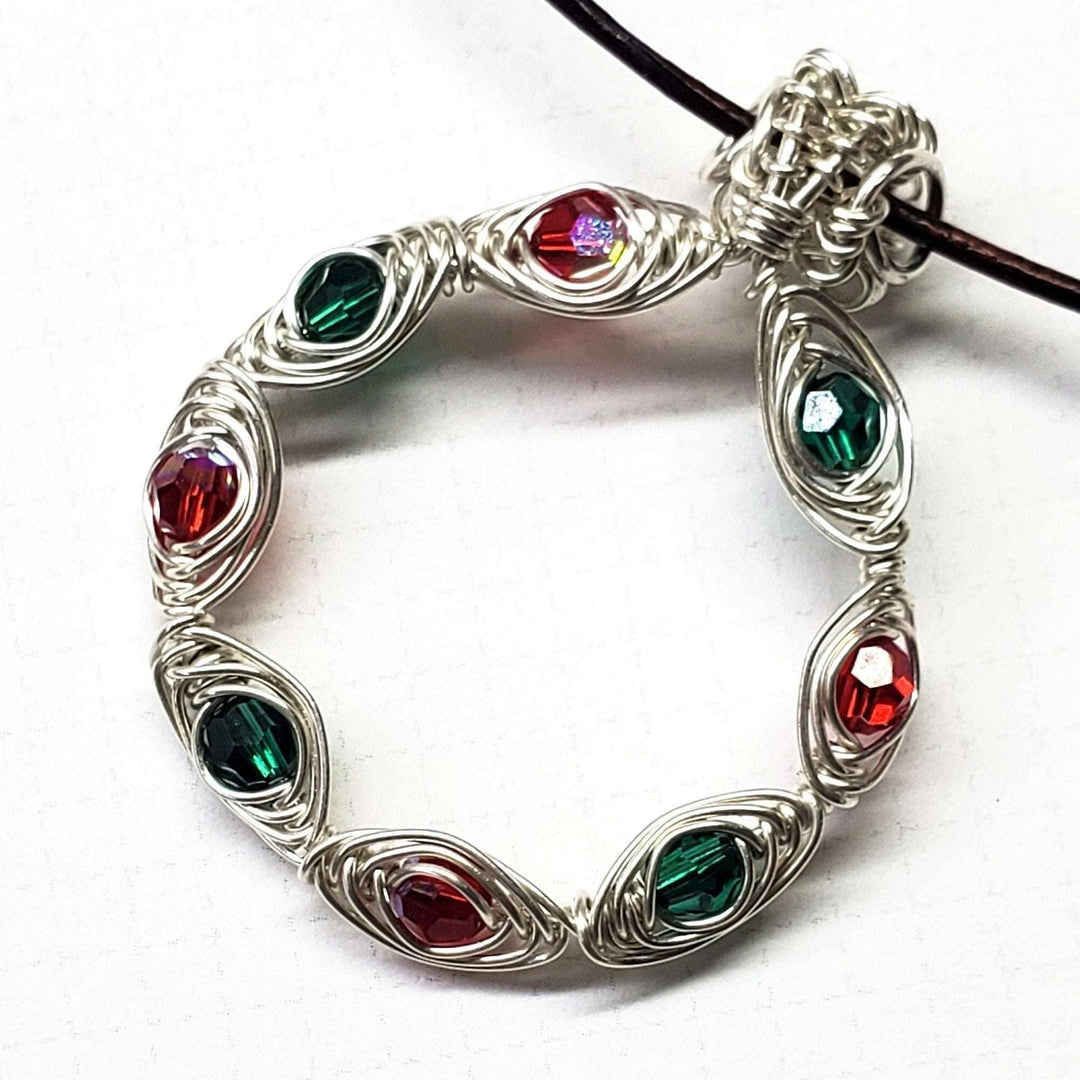 AMD1155-AMD1155-2 Limited Edition of 9 Christmas Holiday Wreath Necklaces - Necklaces - Alexa Martha Designs   6792884387887