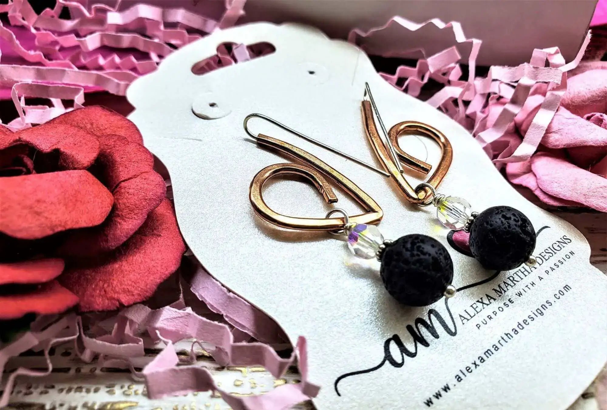 The Benefits of wearing Lava Stone Bead Jewelry showcased in elegant earrings with lava stone beads.