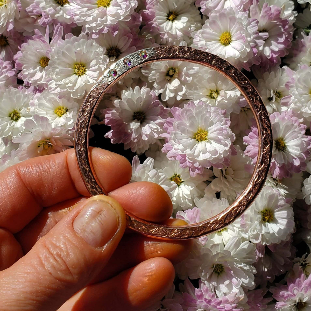 Meet the Mixed Metal Crystal Inlay Fusion Bangle