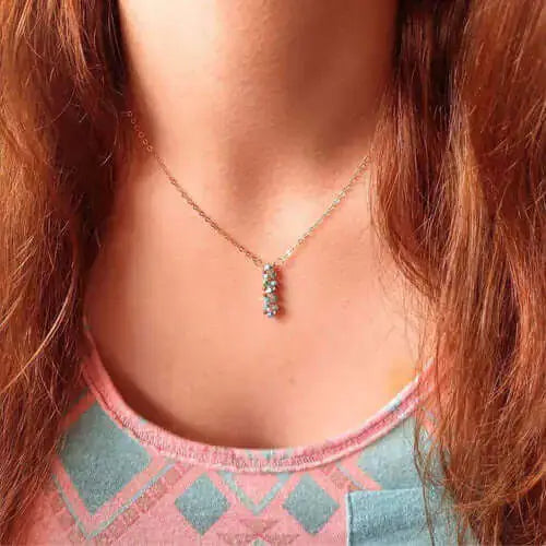 Intro To The Yummy Rock Candy Crystal Bar Jewelry Collection with a sparkling crystal necklace.