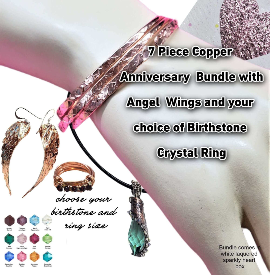 Why Should I buy a Jewelry Bundle with 7 Piece Copper Anniversary accessories and Birthstone Crystal Ring.
