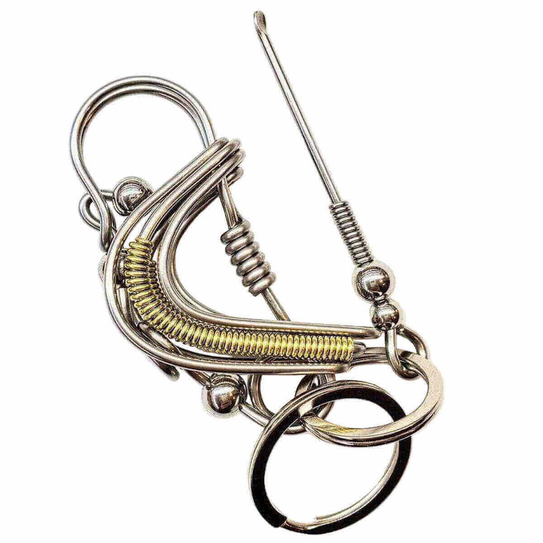 Wire Coiled Birdie Keychain For Him - Limited Edition featuring a unique stainless steel design.