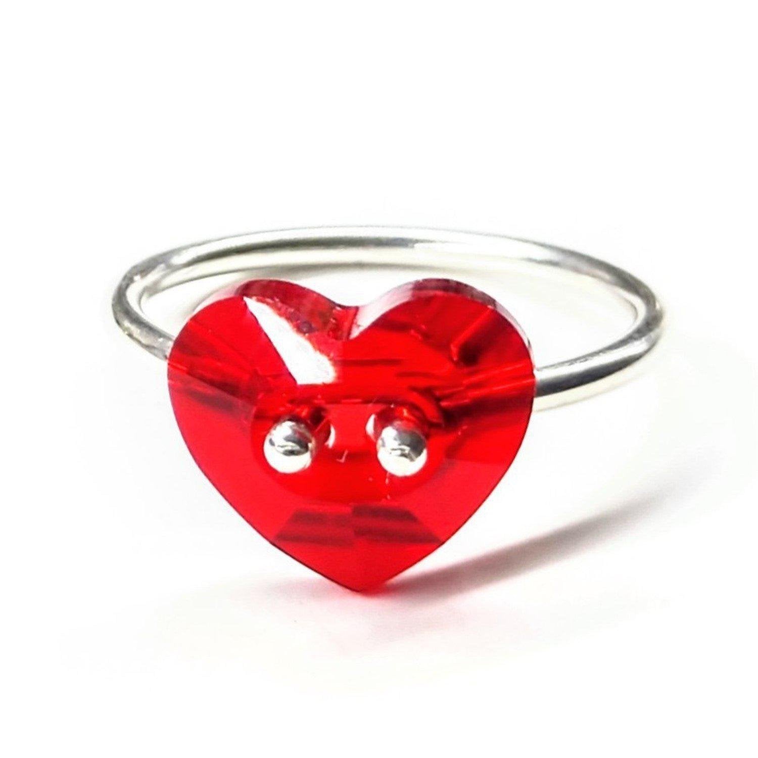 Swarovski Crystal Heart Bling Ring - Alexa Martha Designs