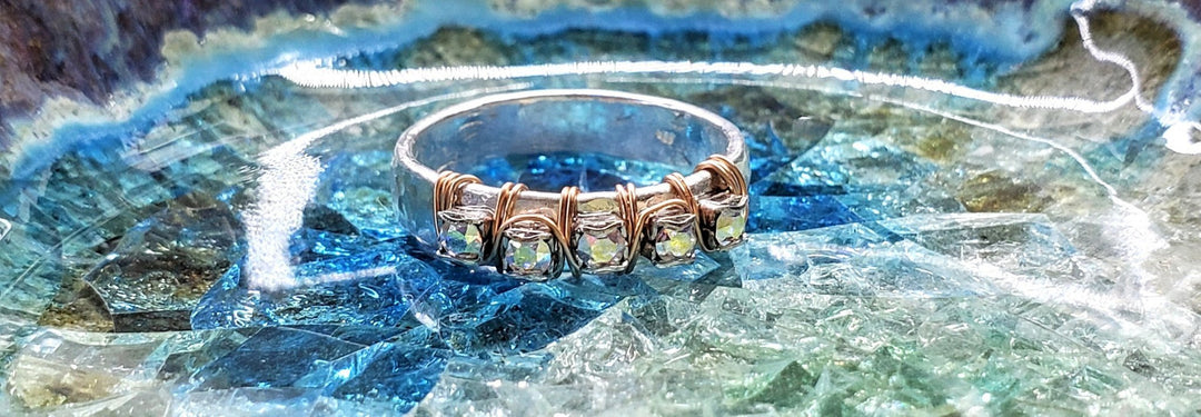 Wire Wrapped Swarovski Rhinestone Bling Rings - Alexa Martha Designs