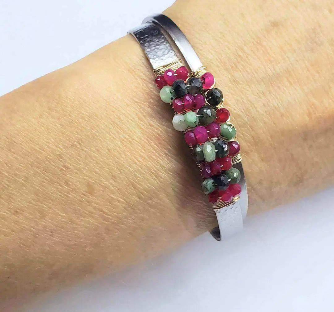 AMD1343-3gold filled ruby emerald cuffsBraceletsCuff Bracelet$ 115.20Alexa Martha Designs
