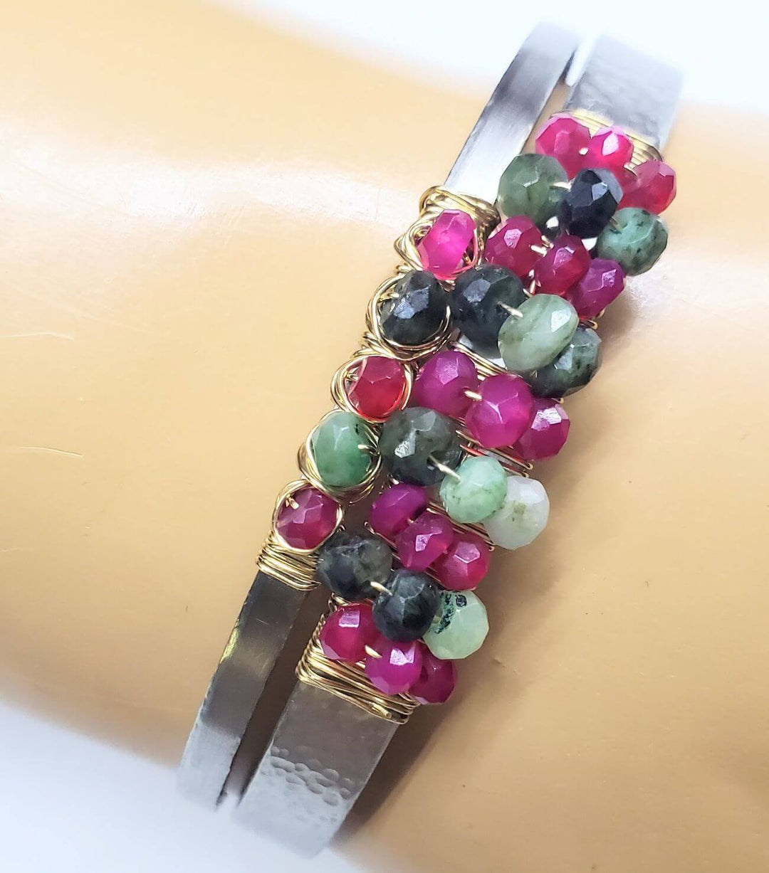 AMD1343gold filled ruby emerald cuffsBraceletsCuff Bracelet$ 81.00Alexa Martha Designs