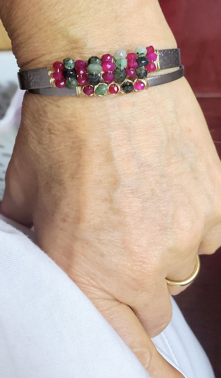 AMD1343gold filled ruby emerald cuffsBraceletsCuff Bracelet$ 81.00Alexa Martha Designs