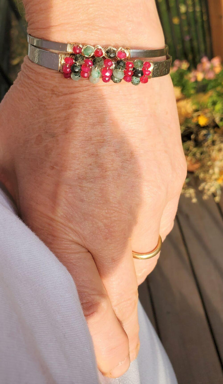 AMD1343gold filled ruby emerald cuffsBraceletsCuff Bracelet$ 81.00Alexa Martha Designs