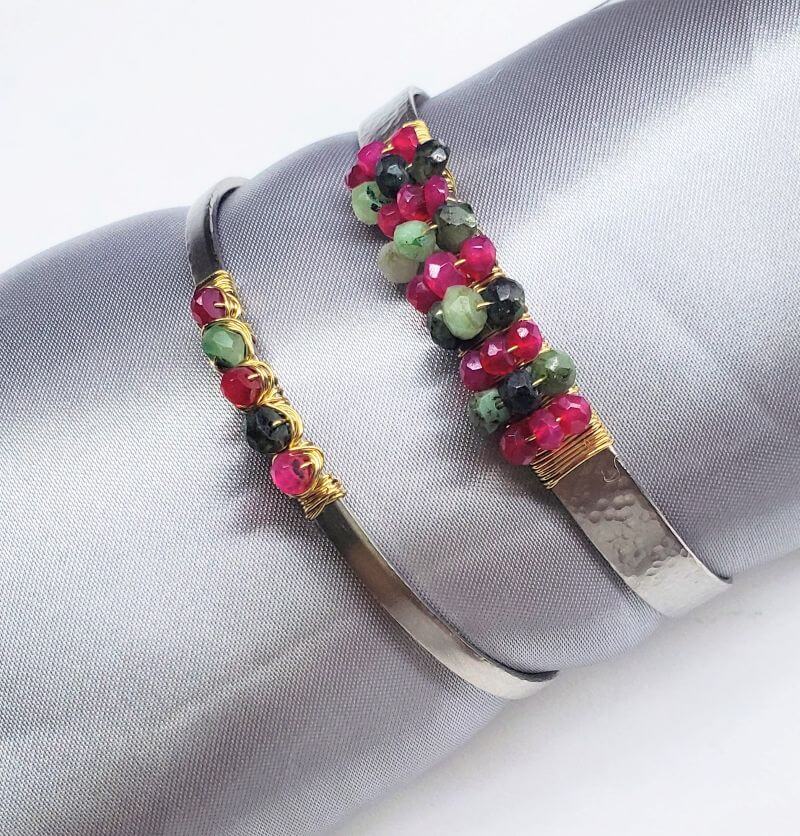 AMD1343gold filled ruby emerald cuffsBraceletsCuff Bracelet$ 81.00Alexa Martha Designs