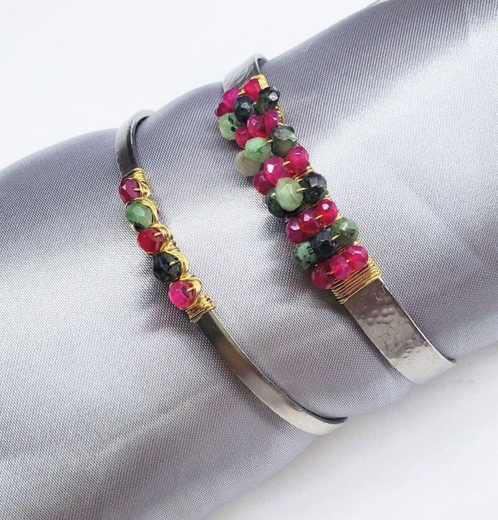 AMD1343gold filled ruby emerald cuffsBraceletsCuff Bracelet$ 81.00Alexa Martha Designs
