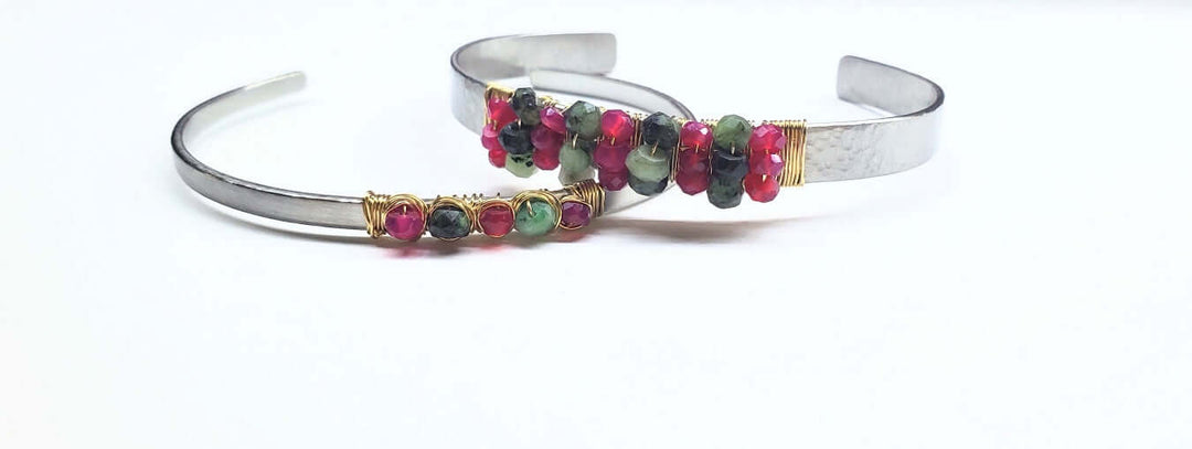 AMD1343gold filled ruby emerald cuffsBraceletsCuff Bracelet$ 81.00Alexa Martha Designs