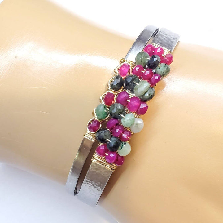 AMD1343gold filled ruby emerald cuffsBraceletsCuff Bracelet$ 81.00Alexa Martha Designs