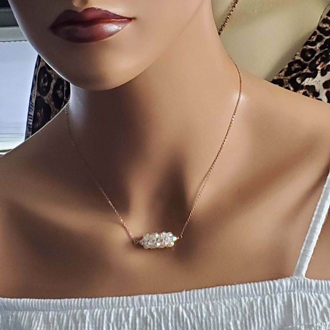 AMD160114K Rose Gold Filled Swarovski Crystal Necklace - SparklyJewelryNecklace$ 89.00Alexa Martha Designs
