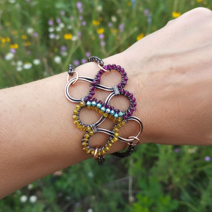 Double Heart Infinity Bracelet Cuff