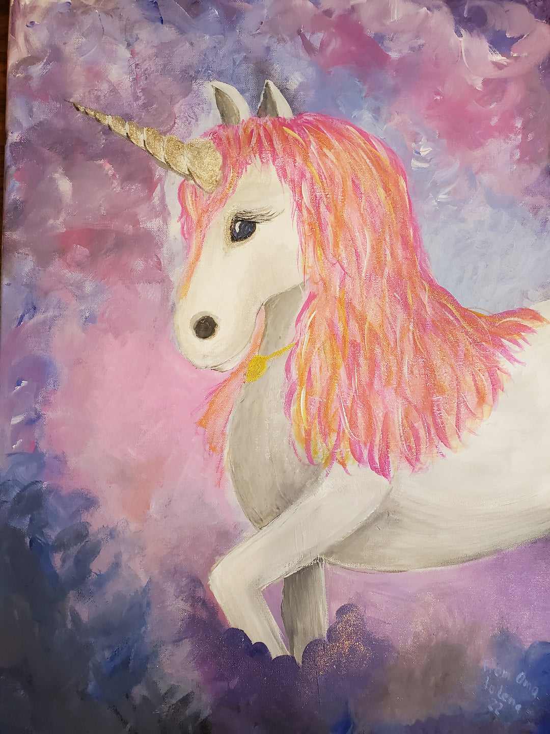 Unafraid Mature Unicorn in the Mist - Acrylic Painting - Alexa Martha Designs   