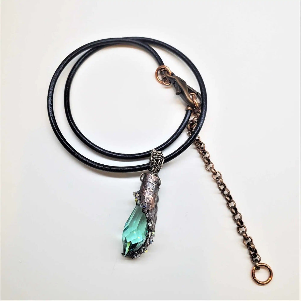 AMD1111 Sculpted Wire Wrap Copper Angel Wing CrystalJewelryNecklace$ 114.00Alexa Martha Designs