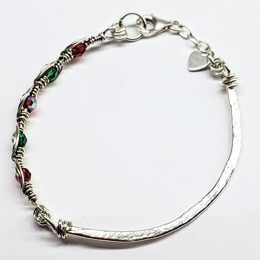 AMDCHB1155-1-AMDCHB1155-2-AMDCHB1155-3-AMDCHB1155-4-AMDCHB1155-5-AMDCHB1155-6 2025 Limited Edition Wire Woven Sterling Silver Red and Green Crystal Wreath Christmas Bundle - Jewelry Set - Alexa Martha Designs   9939274793264