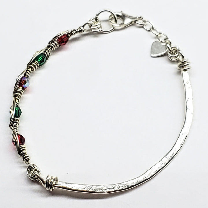 AMDCHB1155-1-AMDCHB1155-2-AMDCHB1155-3-AMDCHB1155-4-AMDCHB1155-5-AMDCHB1155-6 2025 Limited Edition Wire Woven Sterling Silver Red and Green Crystal Wreath Christmas Bundle - Jewelry Set - Alexa Martha Designs   9939274793264
