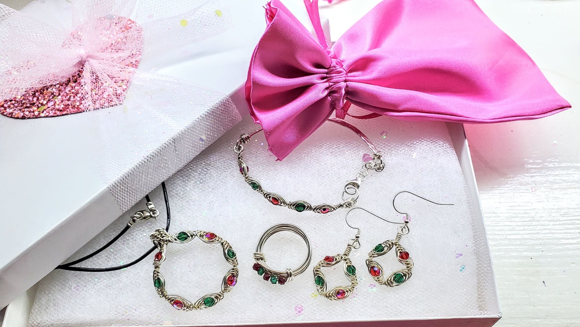 Limited Edition 2024 RED AND GREEN SPARKLY CHRISTMAS HOLIDAY JEWELRY BUNDLE - Jewelry Bundle - Alexa Martha Designs   