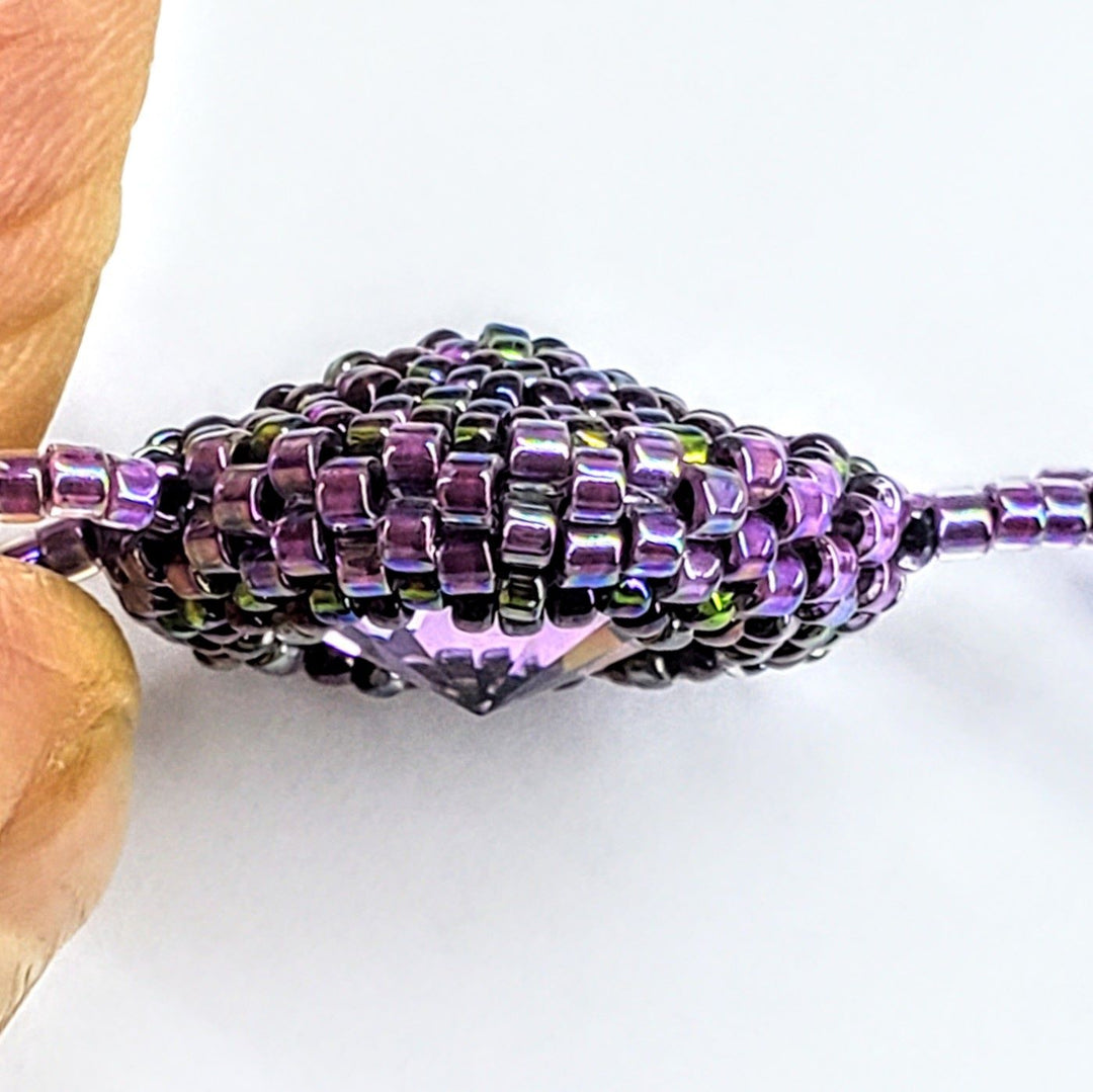 Bead-Woven  Purple Haze Rivoli Crystal Bracelet-Only One - Bracelet - Alexa Martha Designs   