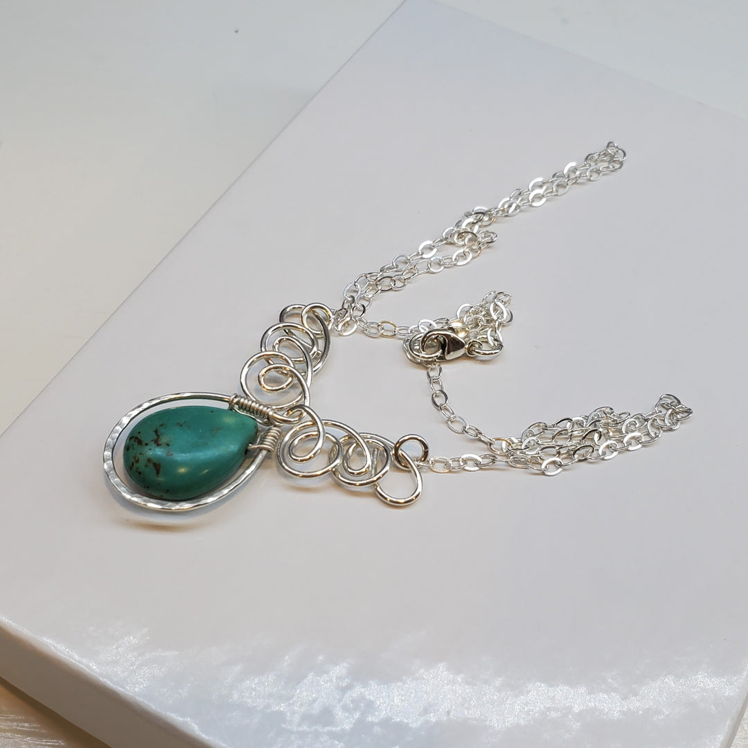 As Seen on TV Turquoise Drop Sterling Silver Wire