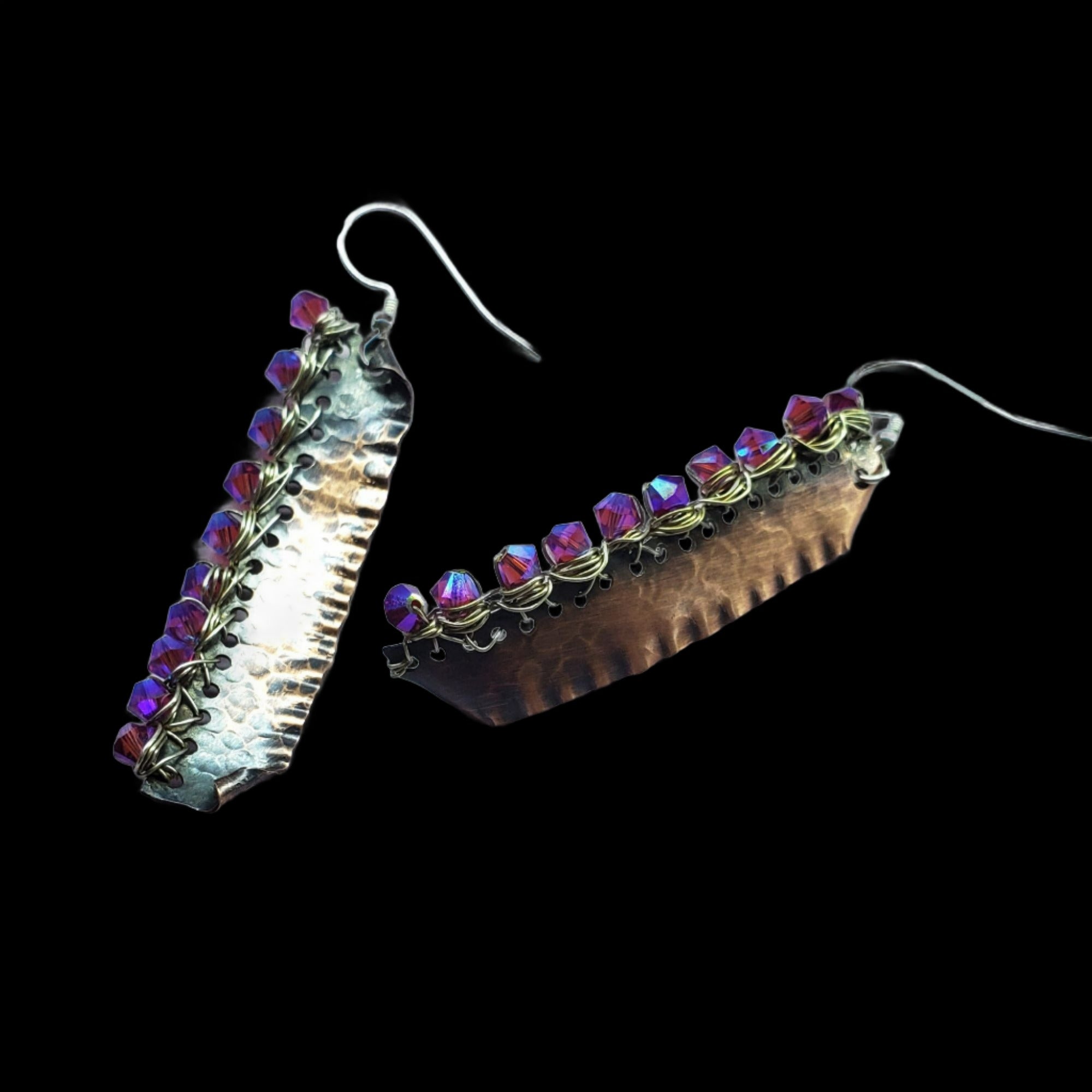 925 Sterling Silver Hot Pink Rooster Tail Fishing Lure Earrings