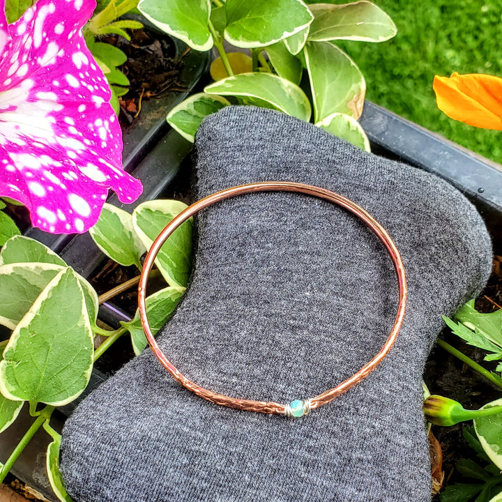 AMD1315-AMD1315-2-AMD1315-3-AMD1315-4 Bestselling Copper Brides Mag Bangle wire wrapped with AAA+ Ethiopian Opal - Bracelet/Bangle - Alexa Martha Designs   