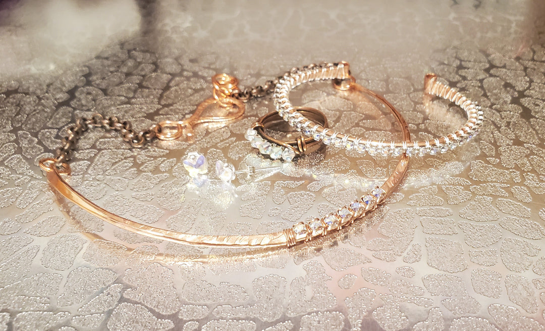 AMD1320-AMD1320-2-AMD1320-3-AMD1320-4 Handmade 7-year anniversary Copper Crystal Choker 4-Piece Set - Jewelry Set - Alexa Martha Designs   9916928852272