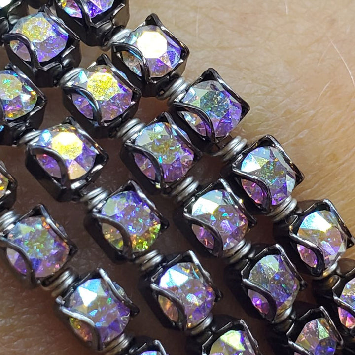 Swarovski Crystal Sterling Silver Wire Wrap Flex Cuff