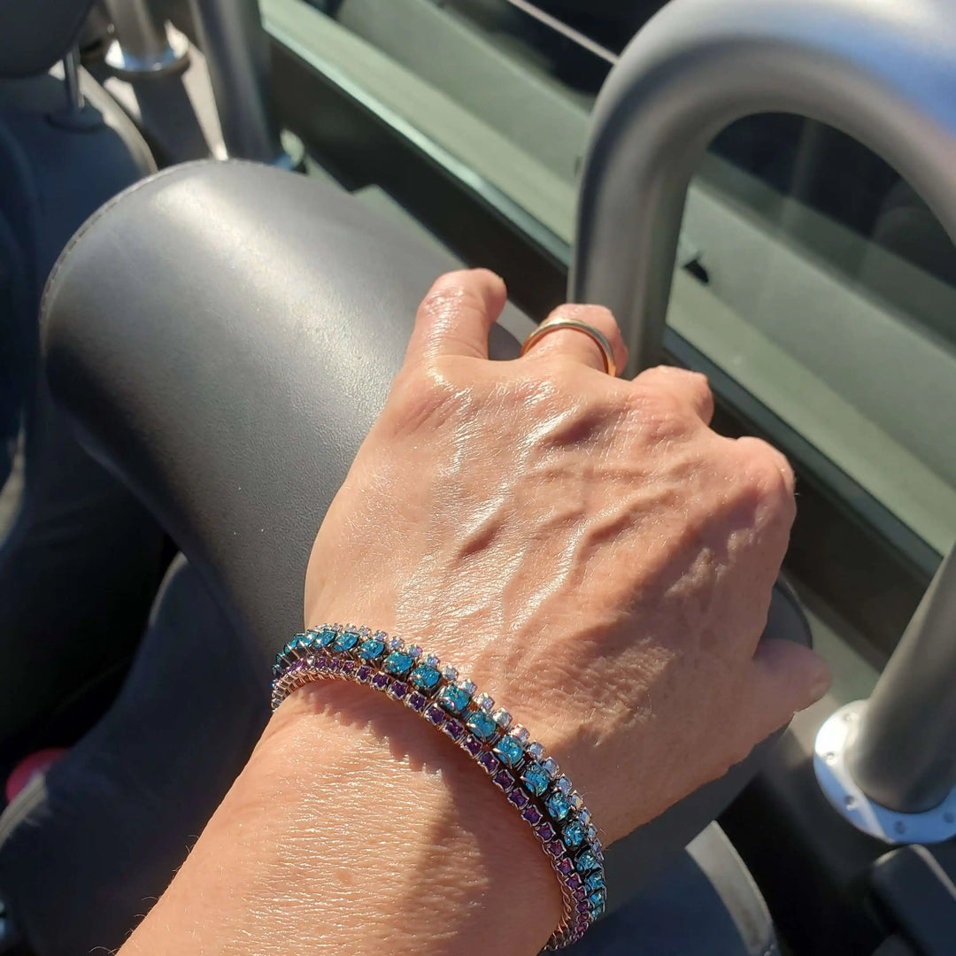 Three Color Crystal Glamor Bangle