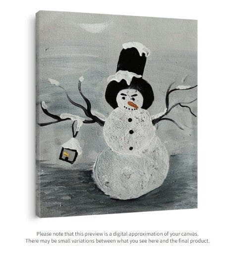 Limited Edition 20x16" Original Acrylic Snowman Painting - Print Painting - Alexa Martha Designs   