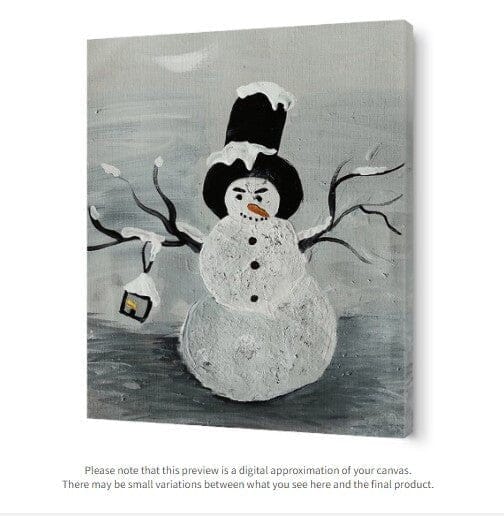 Limited Edition 20x16" Original Acrylic Snowman Painting - Print Painting - Alexa Martha Designs   